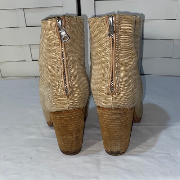 Rag & Bone Newbury Stylish Tan Canvas Ankle Boots for Women - Picture 4 of 7